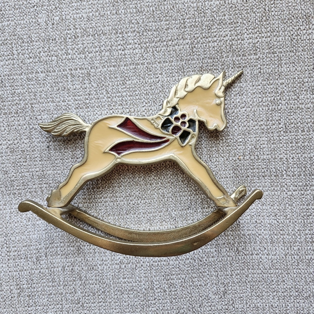 Brass Stained Glass Rocking Horse